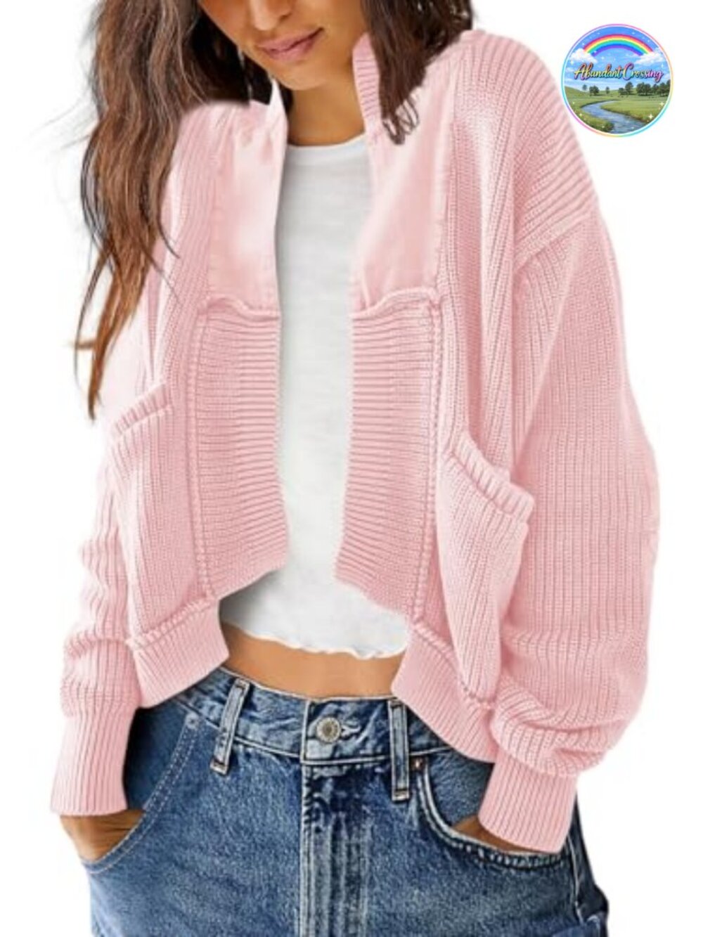 Womens Cable Knit Chunky Cardigan Sweater Open Front Long Sleeve